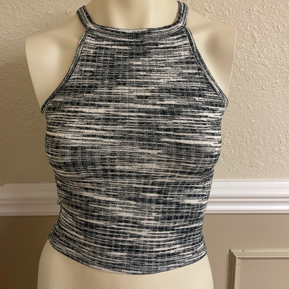 Y2K Mudd Monochrome Knit Pattern Top Size XS